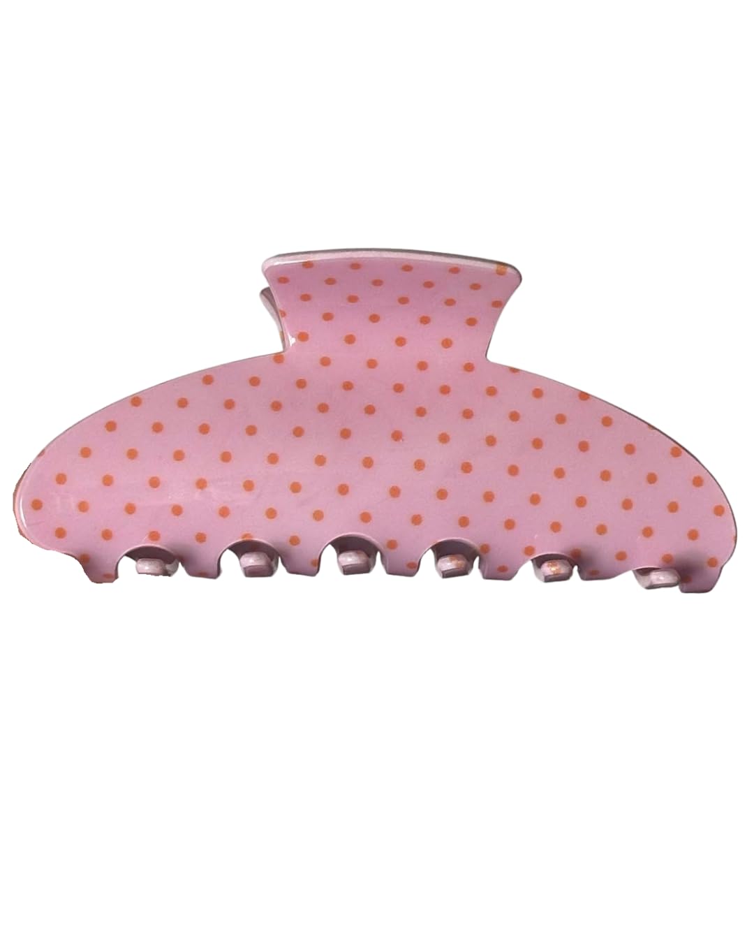 Almere hair claw clip front view showing striped pink orange pattern and secure grip