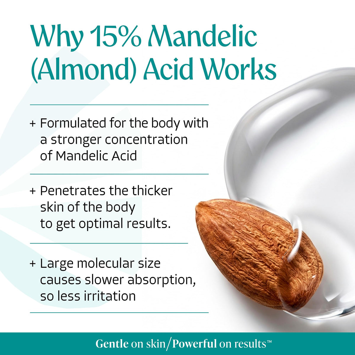 Almond Clear back label with ingredients list highlighting formulation transparency