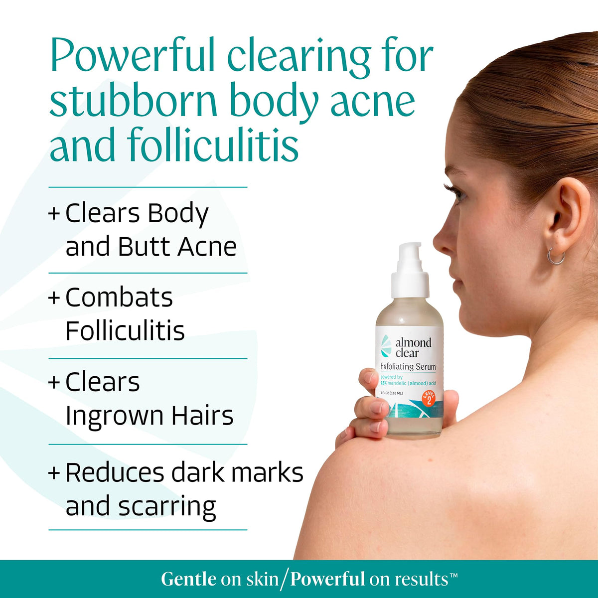 Almond Clear dropper dispensing serum for precise targeted application