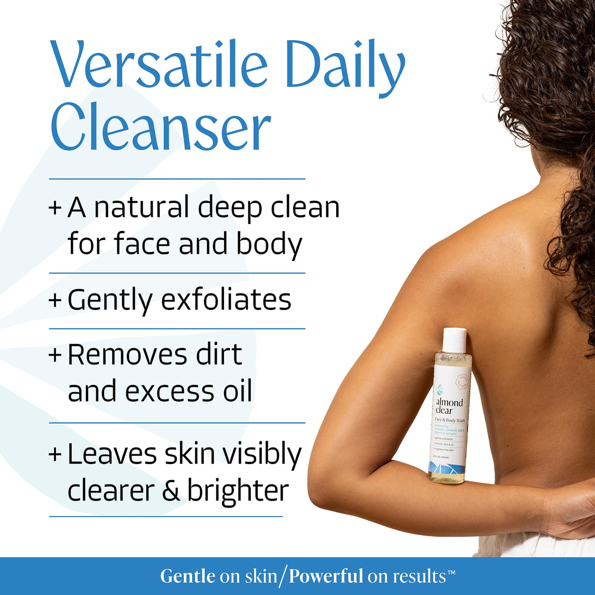 Almond Clear gel texture close-up displaying smooth exfoliating gel