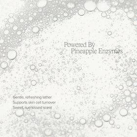 Alo cleanser in hand being rinsed, demonstrates gentle daily use