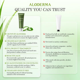 Aloderma applying facial wash to cheek showing gentle lather