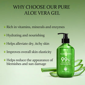 Aloderma gel close-up texture highlighting lightweight cooling hydration