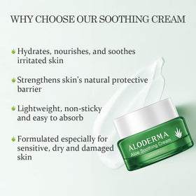 Aloderma creamy texture close-up demonstrating lightweight hydration