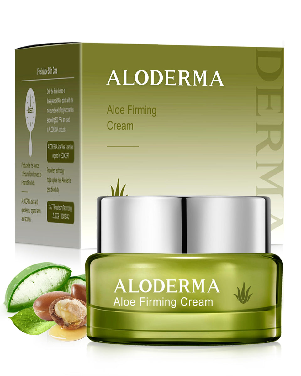 Aloderma jar front view showing clean branding and compact size for travel