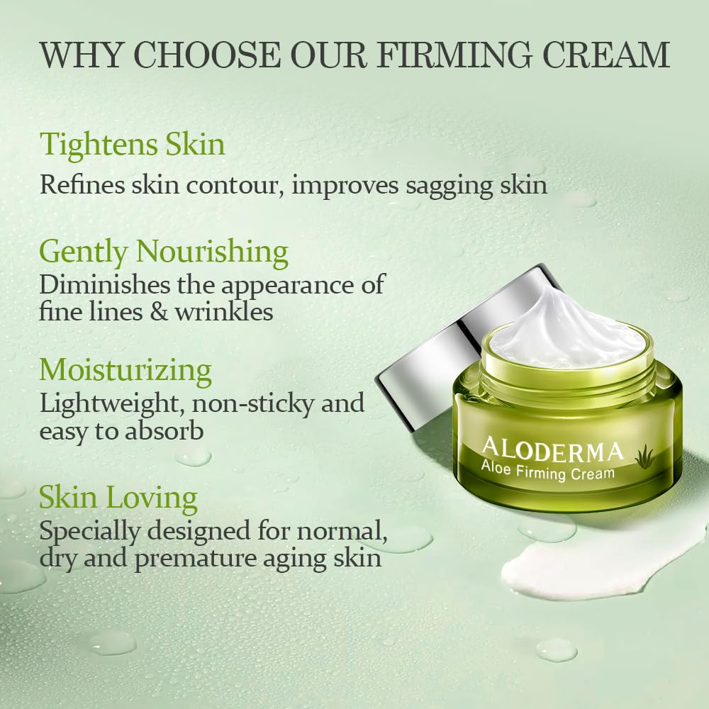 Aloderma cream texture close-up showing smooth gel-cream and quick absorption