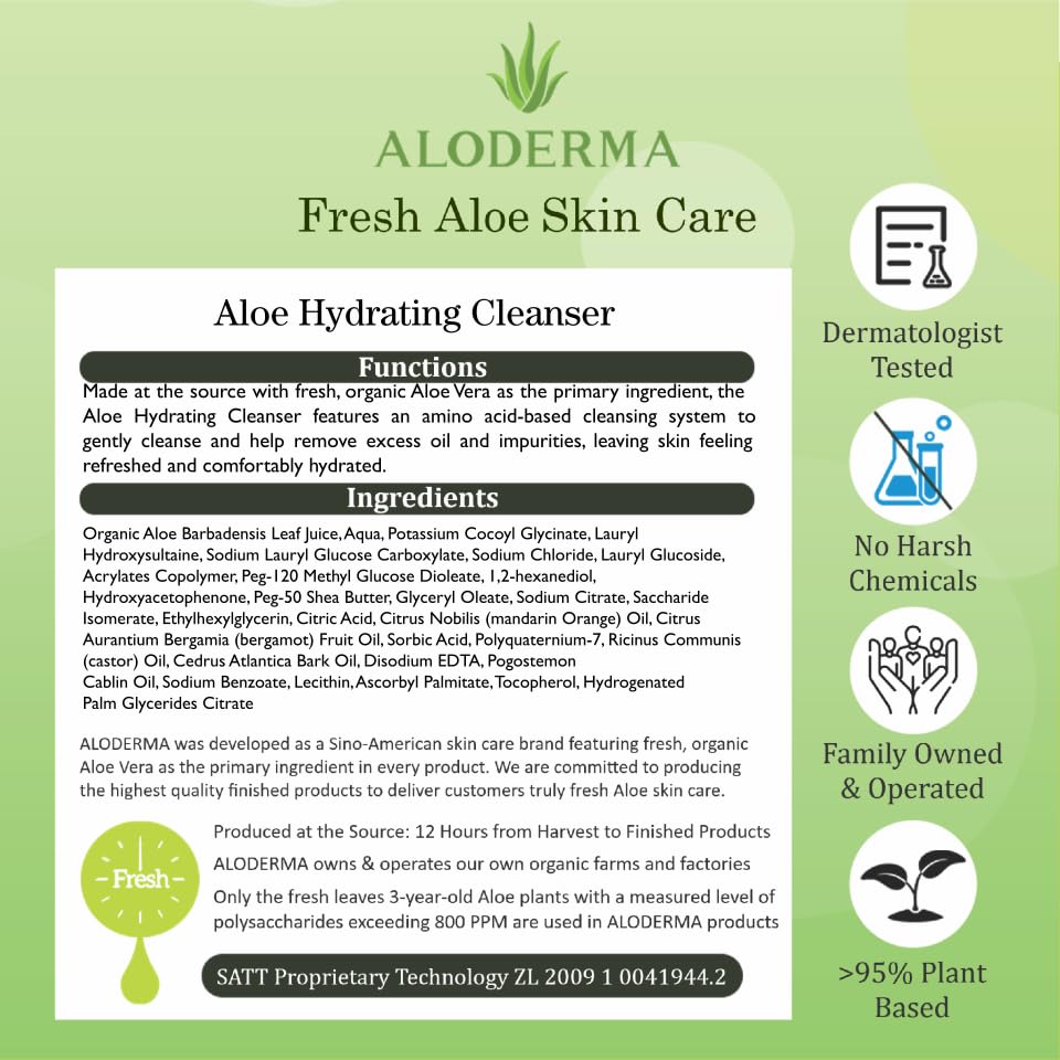 Aloderma foaming lather on palm demonstrating gentle effective cleansing action