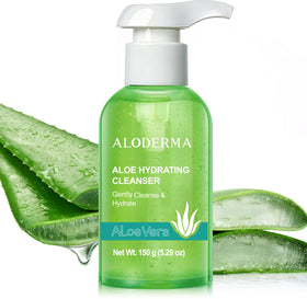 Aloderma front packaging showing 150g tube and clear branding for gentle cleanse