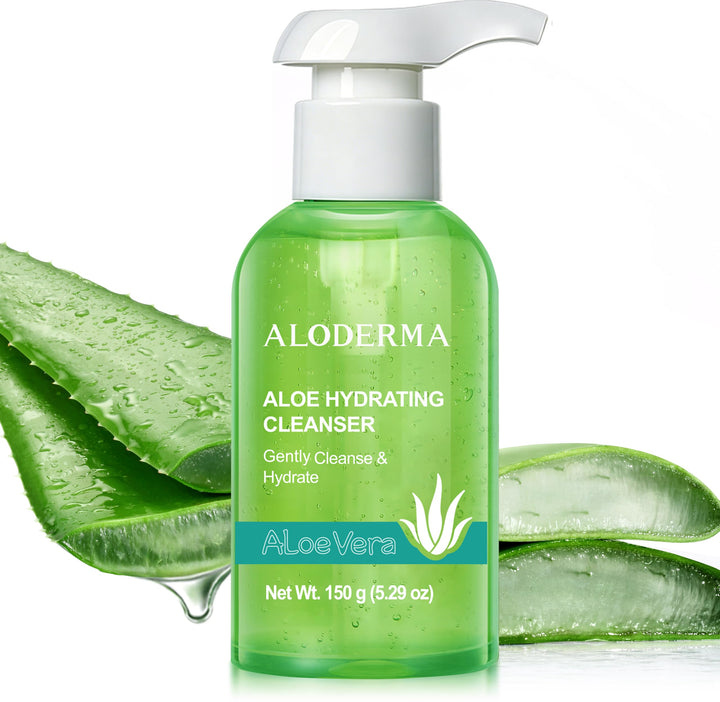 Aloderma front packaging showing 150g tube and clear branding for gentle cleanse