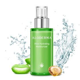 Aloderma front packaging showing 3.5oz moisturizer and clear labeling for quick identification