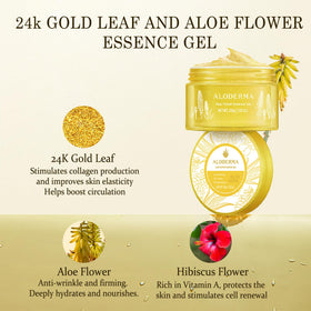 Aloderma gel texture close-up, highlights lightweight hydrating consistency