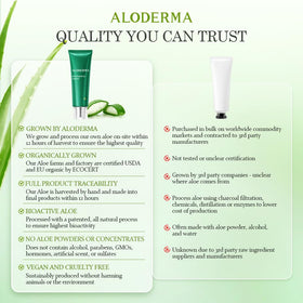 Aloderma cleanser staged in bathroom routine for calming skincare ritual