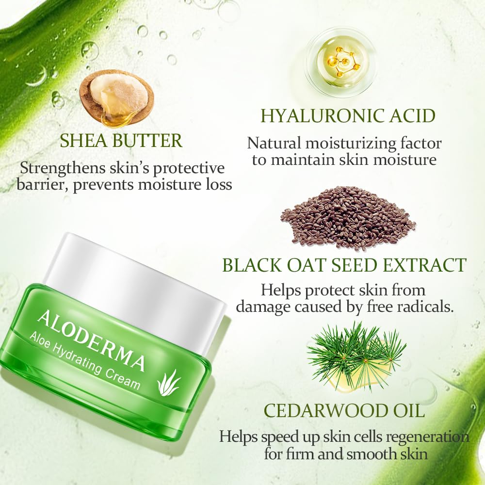 Aloderma aloe stem and leaves highlighting organic source and freshness benefit