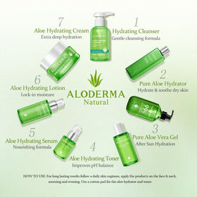 Aloderma product on bathroom shelf styled lifestyle shot implying daily routine fit
