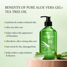 Aloderma pump dispensing gel demonstrating easy one-hand use
