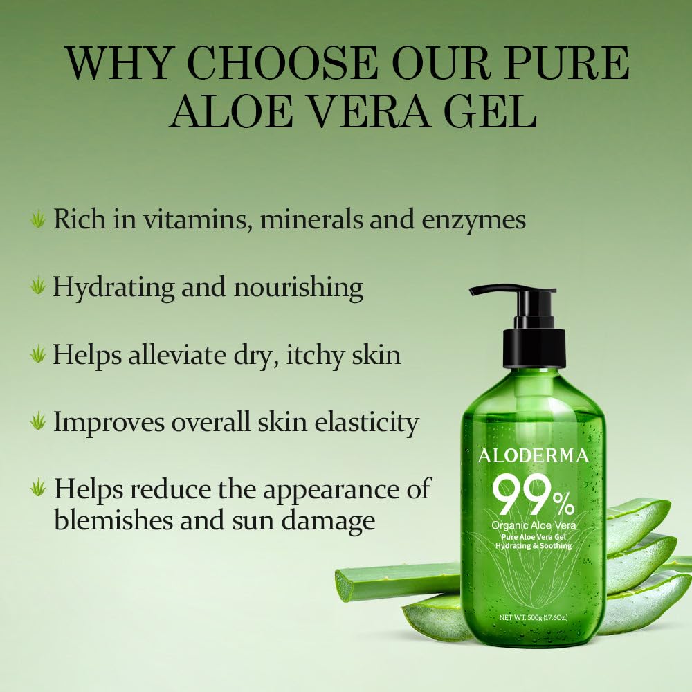 Aloderma pump dispensing clear aloe gel demonstrating controlled dosing and mess-free application