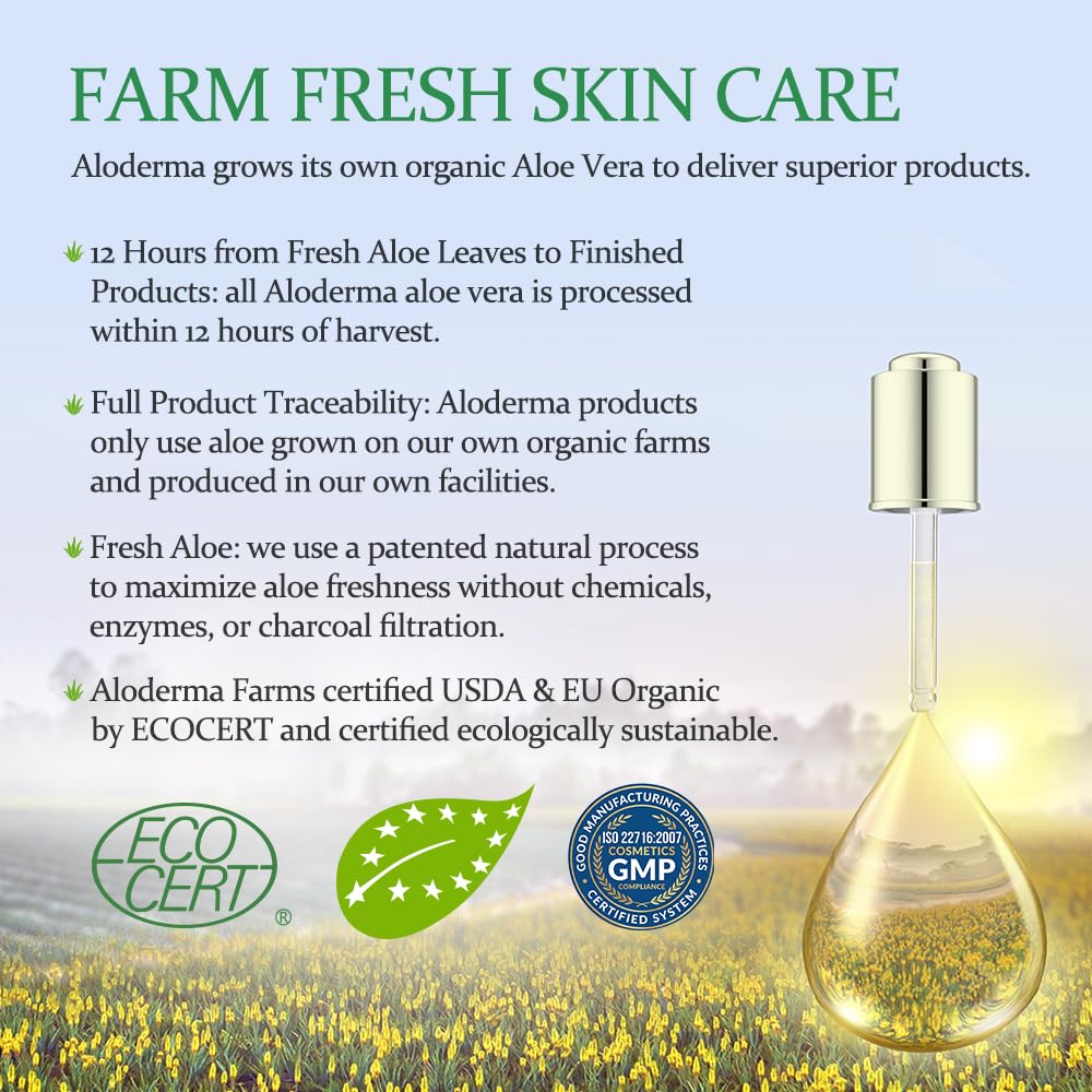 Aloderma applied to scalp to soothe and hydrate dry, irritated areas