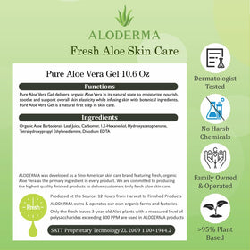 Aloderma three 10.6oz bottles side-by-side showing value and quantity