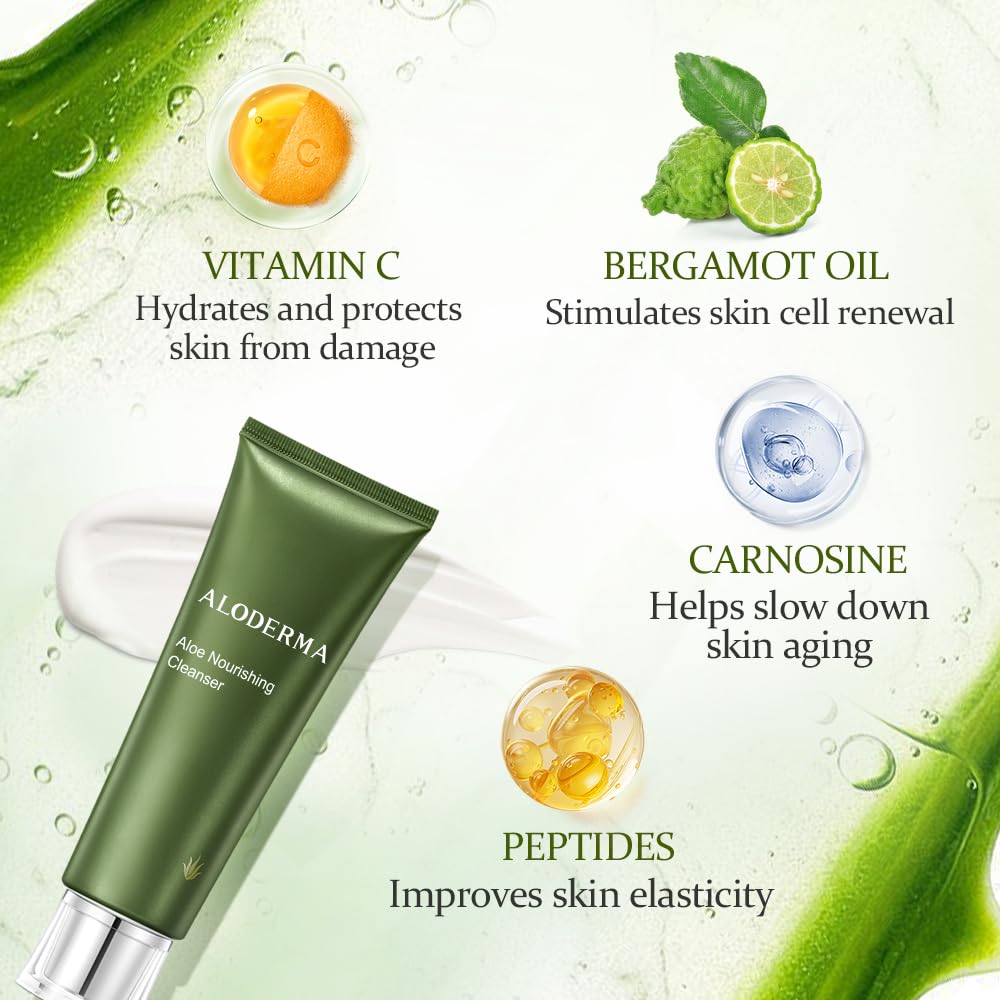 Aloderma light foam texture on hand demonstrating gentle cleanse