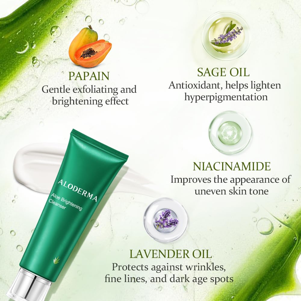 Aloderma gel texture close-up with aloe streaks for soothing hydration