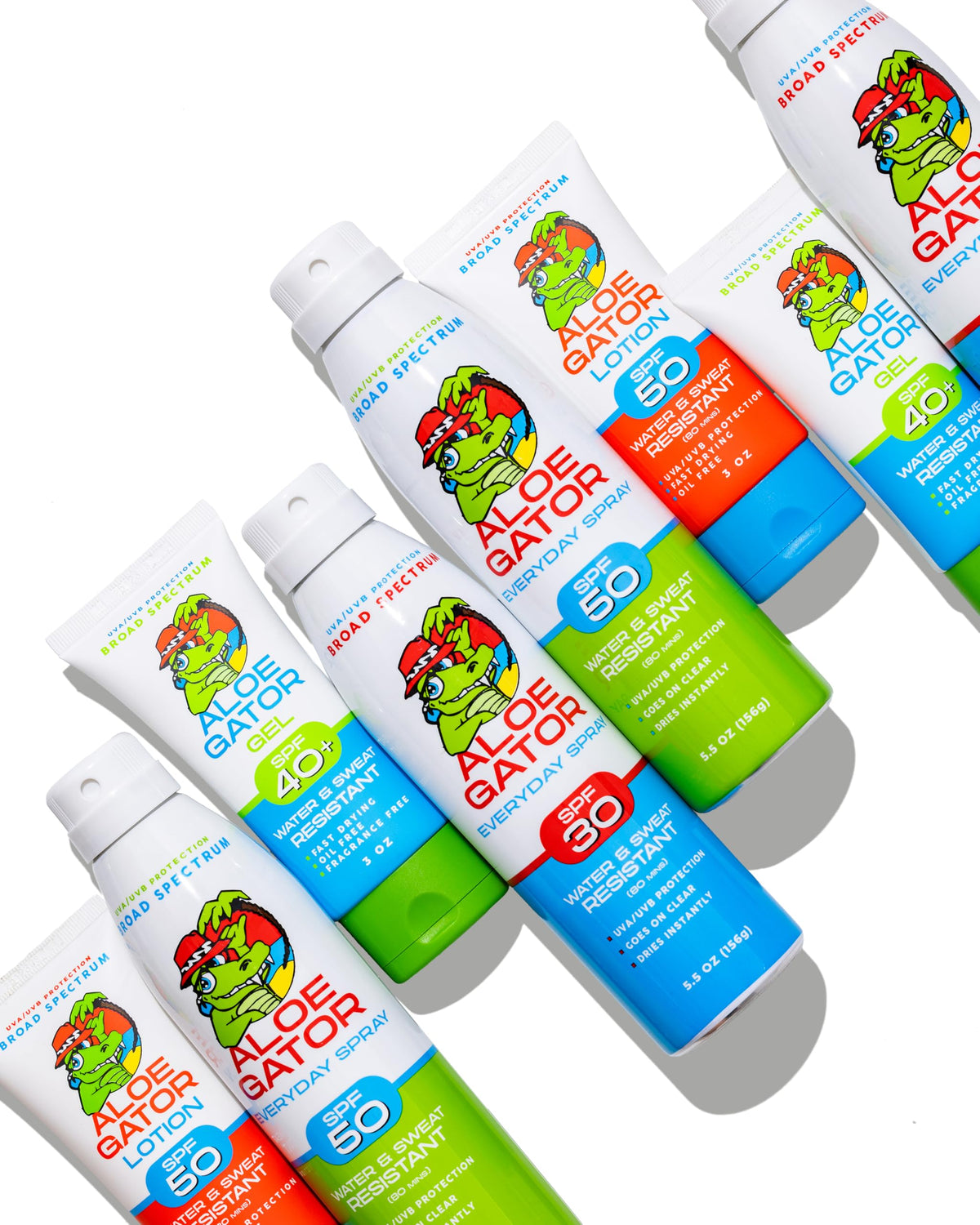 Aloe Gator label detail emphasizing alcohol-free and paraben-free