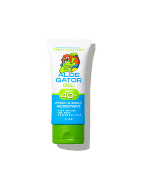 Aloe Gator front packaging showing SPF 40 protection and benefits