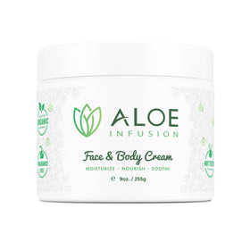 Aloe Infusion front jar showing clean packaging and product benefit