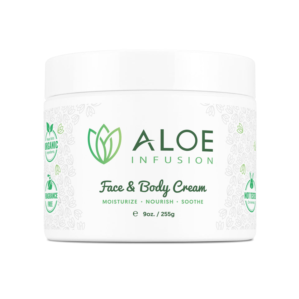 Aloe Infusion front jar showing clean packaging and product benefit