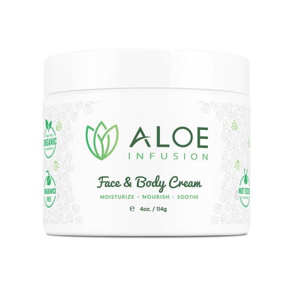 Aloe Infusion front jar showing clean packaging and benefit of hydration