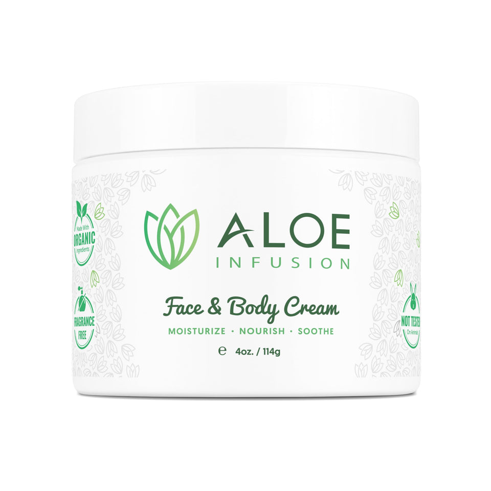 Aloe Infusion front jar showing clean packaging and benefit of hydration