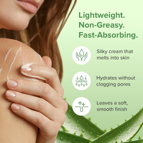 Aloe Infusion applied on hand demonstrating instant skin comfort benefit