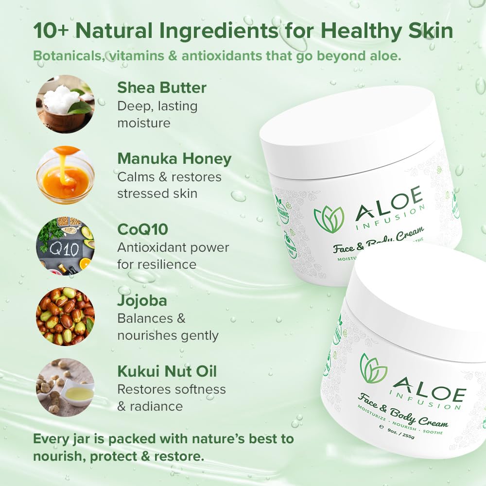 Aloe Infusion label showing ingredient list and clean formulation benefit