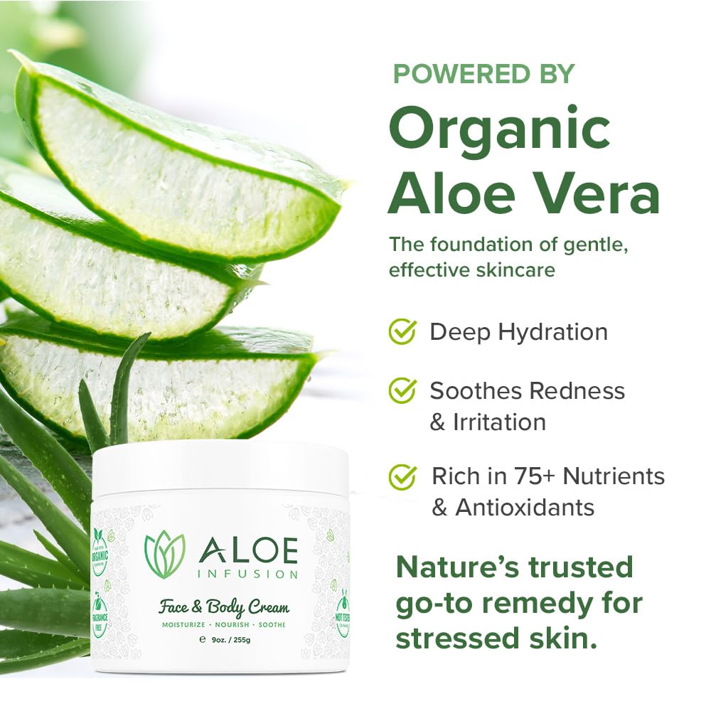 Aloe Infusion dispensing cream from pump for easy application benefit