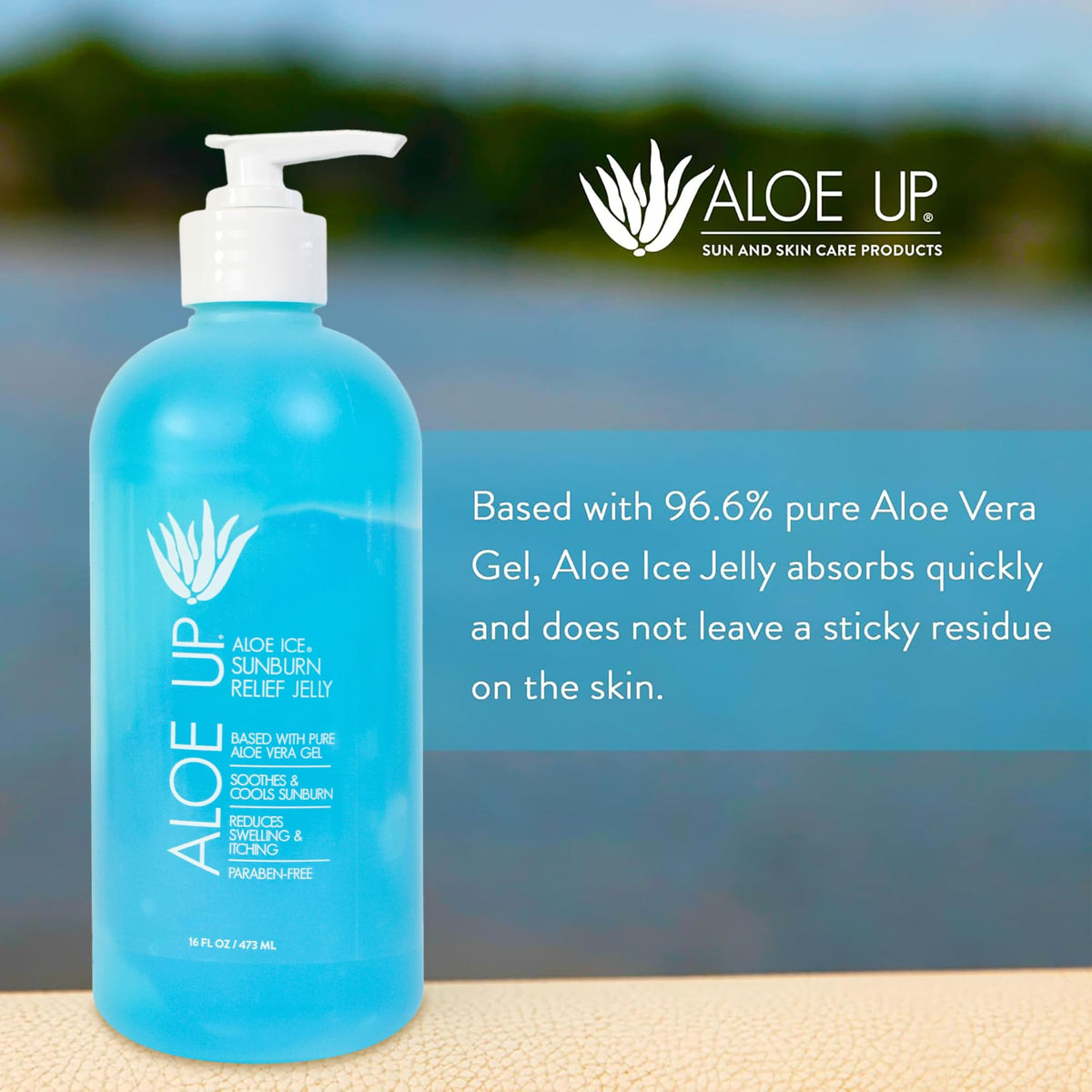 ALOE UP applied to forearm demonstrating cooling relief and quick absorption