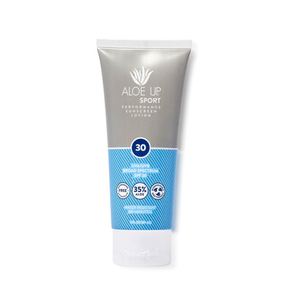 Aloe Up front packaging showing SPF 30 and aloe benefits