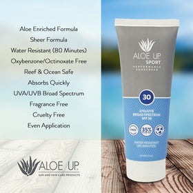 Pure aloe gel and Aloe Up product demonstrating 35% aloe hydration benefit