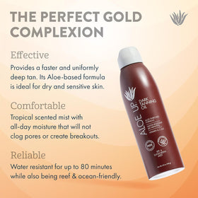 ALOE UP reef-safe badge and bottle emphasizing eco-friendly formulation benefit