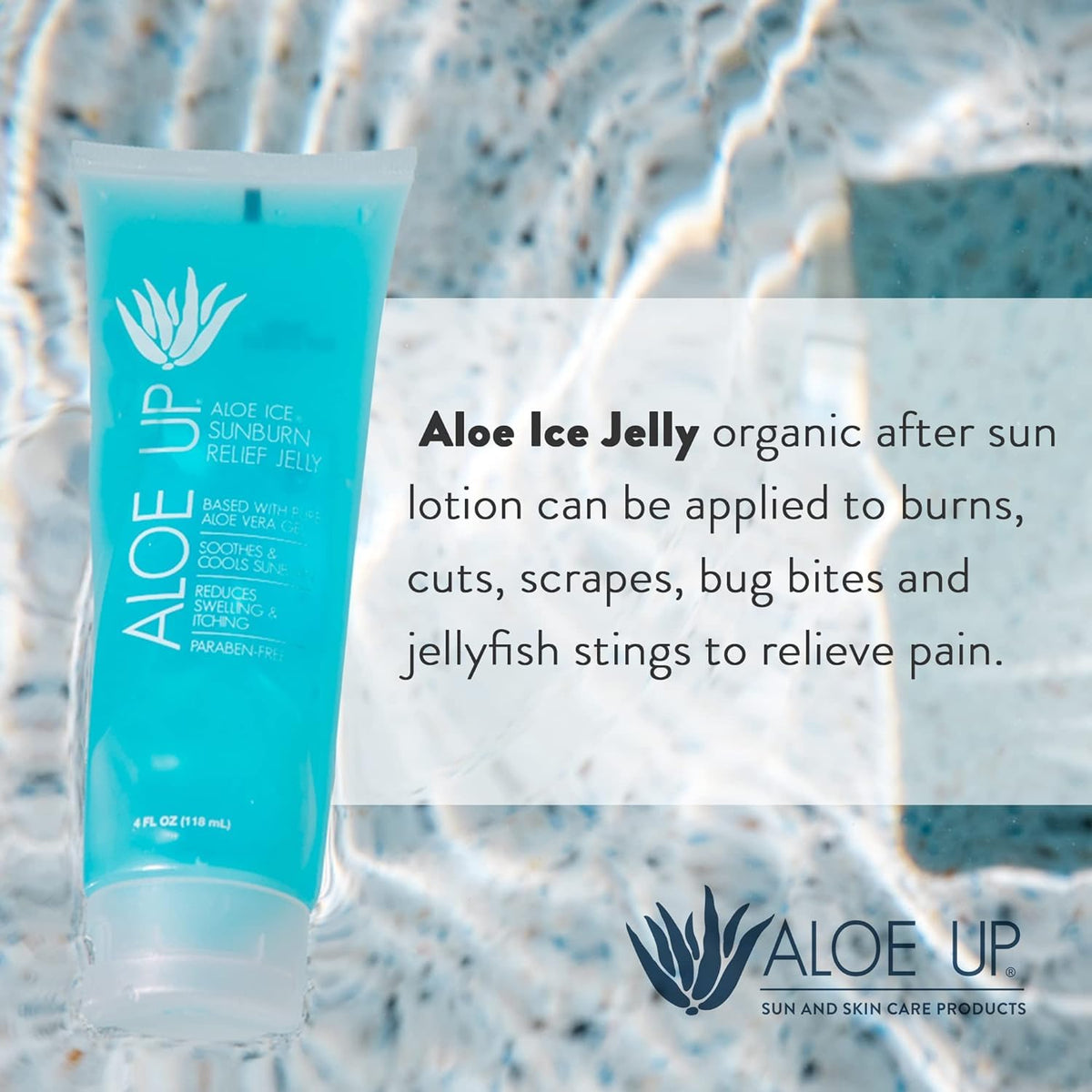 ALOE UP 4 oz bottle beside common items to show compact size