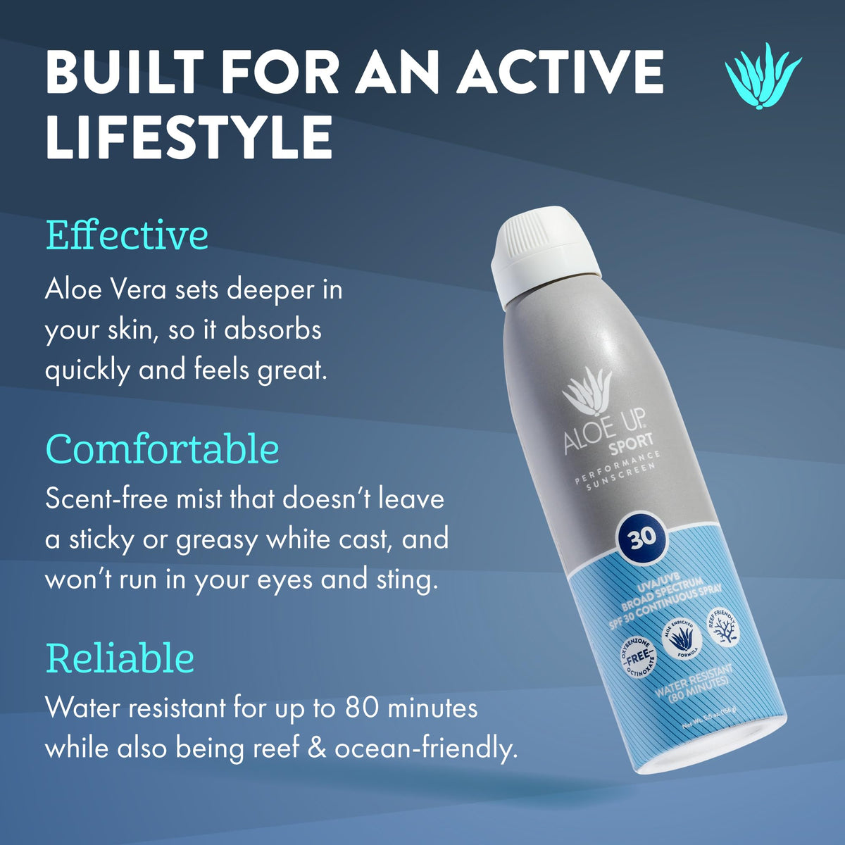 Aloe Up back label with ingredients and eco-friendly claims visible