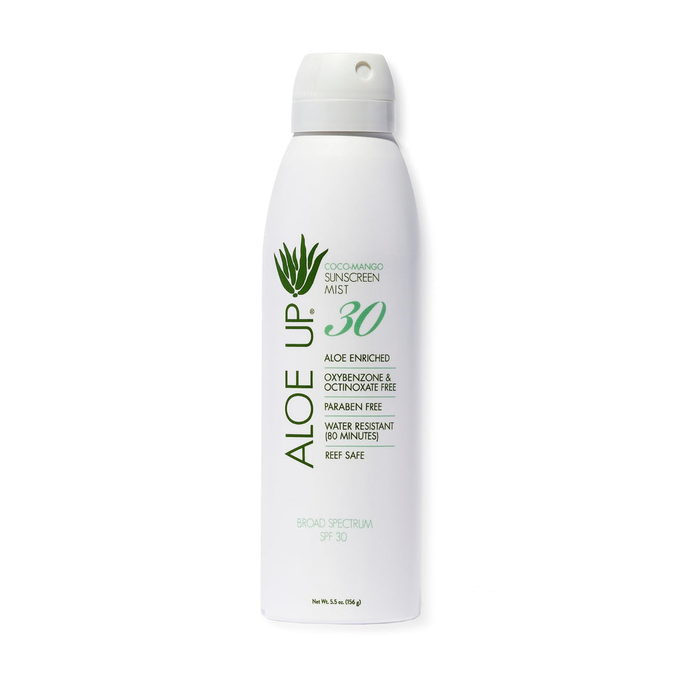 Aloe Up front packaging showing SPF 30 and coco mango benefits