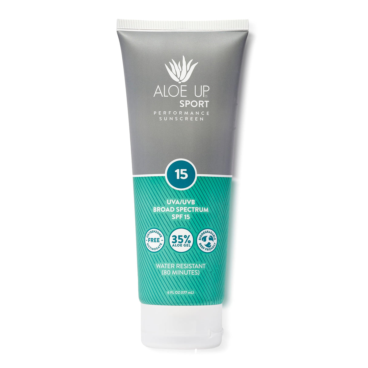 ALOE UP front packaging showing SPF 15 and sport lotion benefits