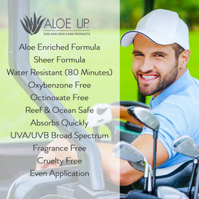 ALOE UP poolside water-resistance test showing protection during swim