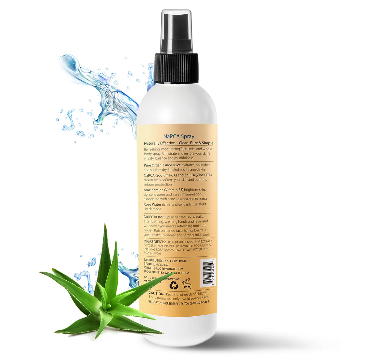 AloeHydrate spray nozzle closeup highlighting even mist delivery