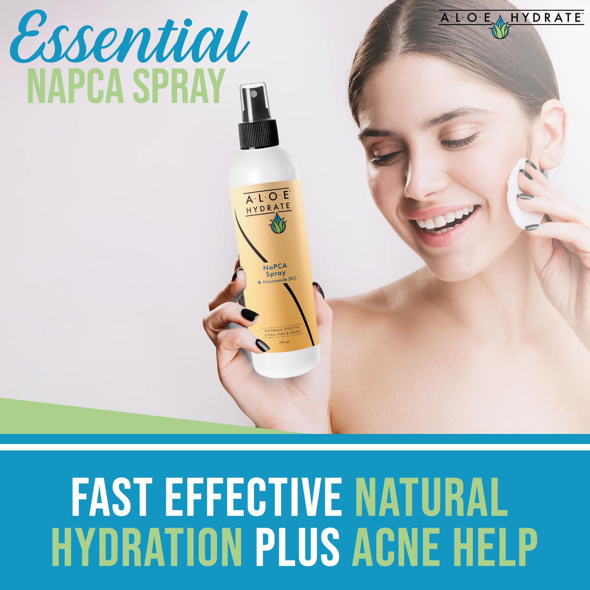 AloeHydrate texture droplet on skin showing quick absorption benefit