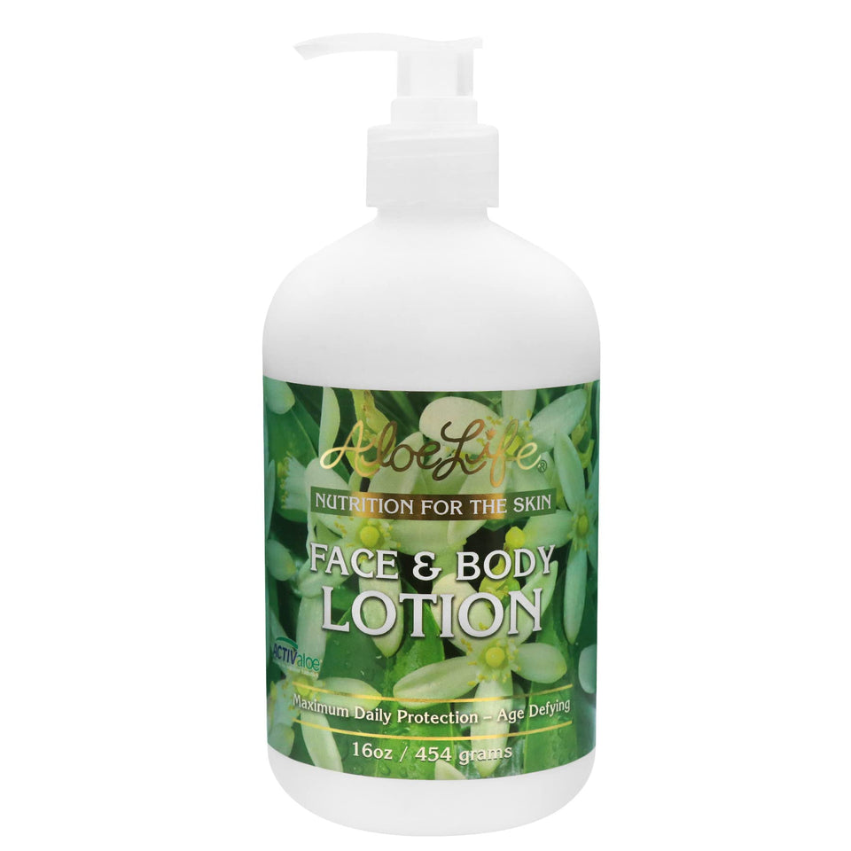 Aloe Life front label on 16 oz bottle showing product name and grapefruit scent benefit