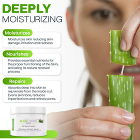 Applying AloeMoist on hand demonstrating fast absorption and hydration