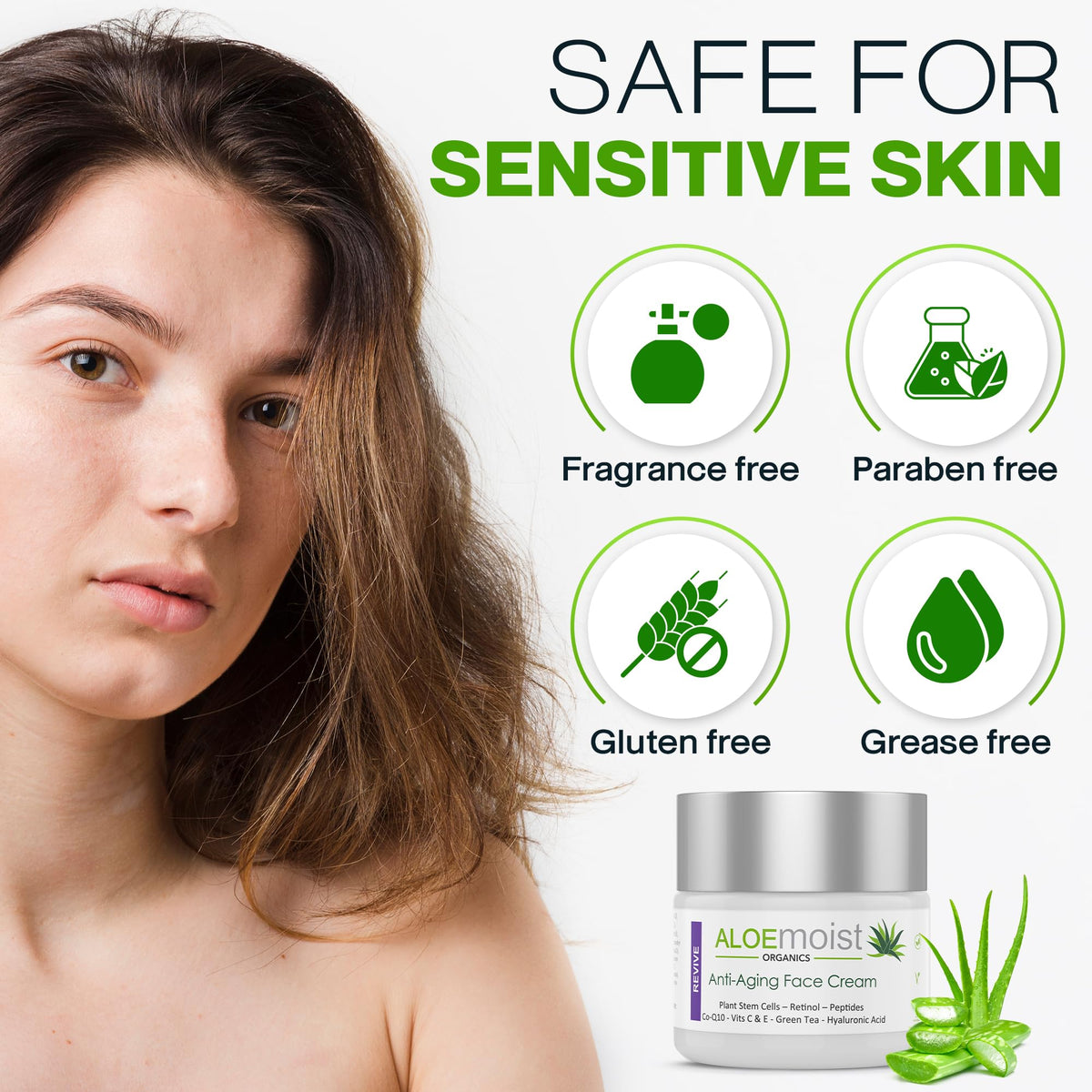AloeMoist applied on hand showing hydration and quick-absorb benefit