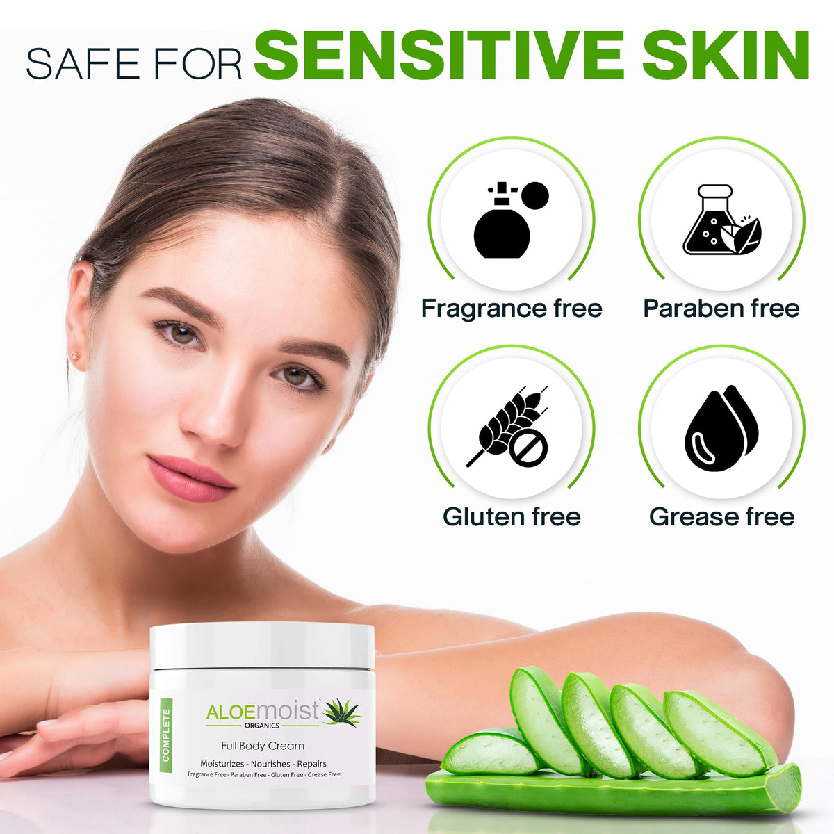 Nighttime facial routine using AloeMoist for overnight moisturizing support
