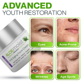 AloeMoist pump dispensing cream illustrating controlled, non-greasy application