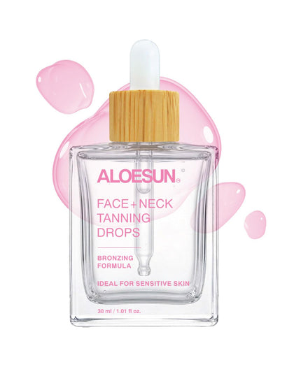 ALOESUN front packaging showing compact travel bottle and label benefit